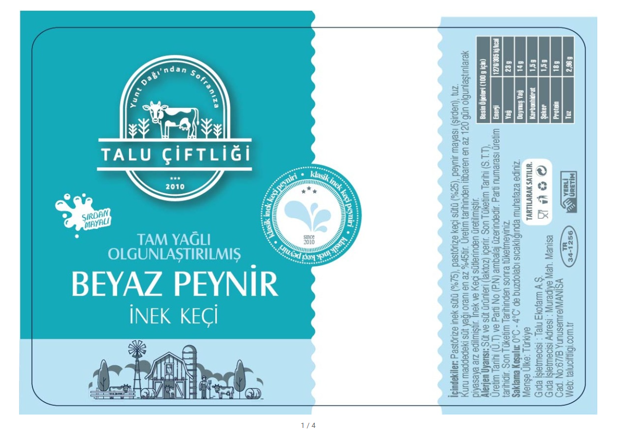 Talu Koyun-Keçi-İnek Beyaz Peyniri 500 gr